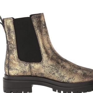 Lauren Ralph Lauren Corinne Leather Chelsea Boots Pull On Black Bronze Size 10